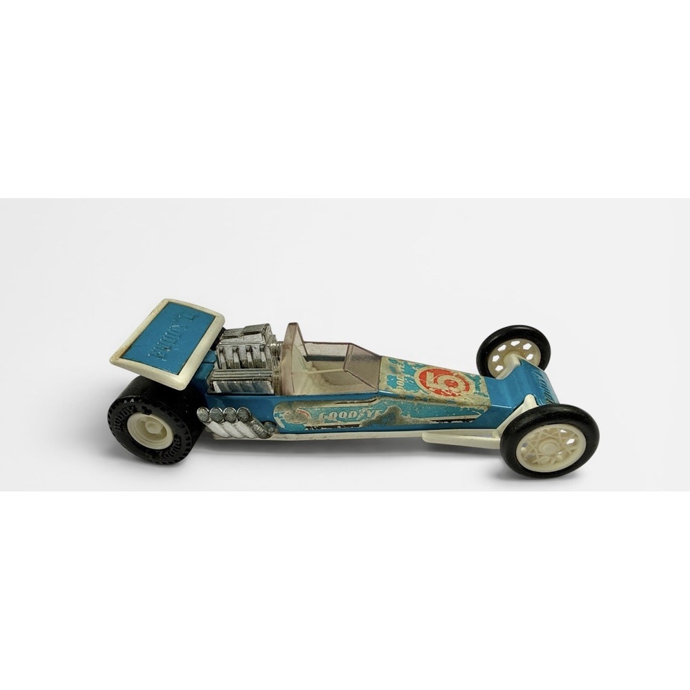 Vintage Buddy L Goodyear STP Dragster Blue Diecast Toy Car Japan